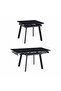 Extendable Dining Table 90 + 25 + 25 X 80 cm Black