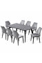 Marble dining table with 10 chairs