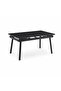 Extendable Dining Table 150 + 30 X 85 cm Black and Matt Gold
