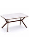 Ceramic Dining Table 130X80 cm Brown