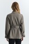 High Collar Double Breasted Belted Jacket - 7