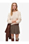 Topçuk Textured Crew Neck Long Sleeve Knitwear Openwork Sweater - 2