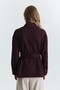 High Collar Double Breasted Belted Jacket - 6