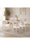 6 Seater Marble Dining Table Set - 2