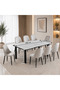 Marble dining table with 8 chairs - 3