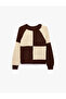 Color Blocked Long Sleeve Crew Neck Knitwear Sweater - 5