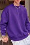 Men's Purple Crew Neck Plain Sweatshirt