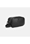 Men's Black Double Zipper Leather Handbag - 2