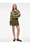 Buttoned Long Sleeve Crew Neck Argyle Patterned Cardigan