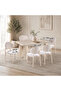 6 Seater Marble Dining Table Set - 3