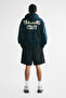Kapüşonlu Fermuarlı Baskılı Üst Oversized Fit - 6