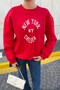 Crew Neck Sweatshirt with Print and Embroidery Detail - 2