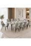 Marble dining table with 10 chairs - 3