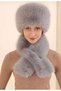 Fur cap hat and cross scarf set