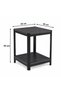 Rectangular Wooden Tea Set 1+6 Dark Gray - 4