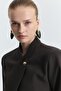 High Collar Single Button Blazer Jacket - 3