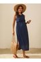 Rochie midi, albastră - L - 6