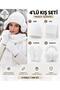 Women's 4-Piece Winter White Set, Beanie, Scarf, Gloves, Ear Muffs, Warm Soft Winter Accessory Gift Set