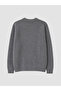 Xside Anthracite Crew Neck Printed Men's Knitwear Sweater - 3