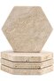 Travertine Coasters Set of 4, Natural Marble Hexagon Drink Coasters, Absorbent Stone for Coffee Table, Dining Table & Home Décor