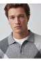 Southblue Gray Polo Collar Diamond Patterned Men's Knit Sweater - 3