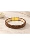 Pirevano Light Brown Python Snake Skin Men's Bracelet - with Gold Color Clasp - 2