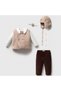 5-Piece Baby Boy Set with Plush Vest, Velvet Pants, Bow Tie, and Hat - 2