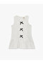 Bow-Tie A-Line Crew Neck Sleeveless Tweed Dress - 2