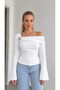 Women's Modal One-Shoulder Blouse with Accessory Detail - 3