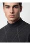 Half Fisherman Roba Collar Diamond Embroidered Men's Knitwear Sweater for Style Enthusiasts from Uzg Store - 4