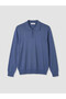 Lcw Vision Indigo Knitwear Plain Polo Neck Men's Sweater with Nevavm Difference - 3