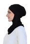 Cross Front Design Women's Sport Ready Turban Stretchy One Piece Headscarf Black - 3