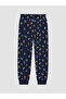 Lcw Kids Navy Blue Crew Neck Printed Boys' Pajama Set - 6