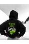 Boys' Hoodie (Back and Front) Green Football Printed Black Sweatshirt - 2