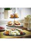 Natural Black Stone 3 Tier Round Slate Cake Stand with Chrome Carry Loop, dessert serving stand perfect for afternoon tea Wedding Plates Party Tableware Display - 7
