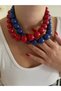 Cherry Color Acrylic Bead Women's Necklace - 3