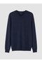 Lcwaikiki Classic Blue V-Neck Men's Knit Sweater - 4