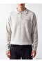 Xside Gray Polo Collar Embroidered Men's Knit Sweater - 3