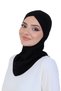 Cross Front Design Women's Sport Ready Turban Stretchy One Piece Headscarf Black - 2