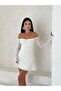 Women's Fabric Lined Off-Shoulder Lace Dress - 4