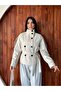 Women's Mock Neck Belted Short Lined Melton Coat