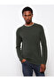 Xside Khaki Crew Neck Long Sleeve Slim Men's Knitwear Sweater - 2