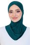 Cross Front Design Women's Sport Ready Turban Stretchy One Piece Headscarf Emerald
