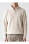 Xside Beige Stand Collar Men's Knitwear Sweater - 3