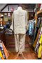 Ecru Color Italian Linen Pants and Blouse Set with Scallop and Sequin Detail - 2