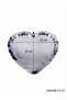 Love Heart Mirror Tray 24X23 cm Chrome Plated Luxury Turkish Coffee and Promise Engagement Presentation Tray - 2