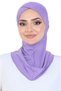 Cross Front Design Women's Sport Ready Turban Flexible One-Piece Headscarf Lilac