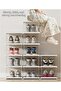 Atromans Large 6 Pack Shoe Storage Box, Clear Acrylic Stackable Shoe Organizer, Foldable Shoe Rack S - 4