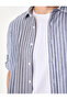 Regular Fit Cotton Classic Collar Long Sleeve Striped Shirt - 5