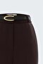 Belted Trousers - Dark Brown - 5